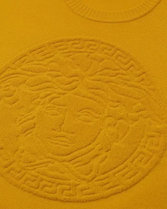 Kashmirblandad stickad tröja med Medusa-motiv Kashmirblandad stickad tröja med Medusa-motiv