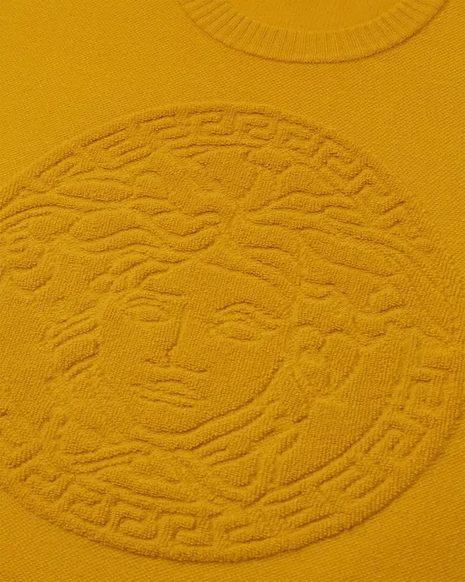 Kashmirblandad stickad tröja med Medusa-motiv Kashmirblandad stickad tröja med Medusa-motiv