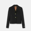Kort boxig blazer i gabardin Kort boxig blazer i gabardin