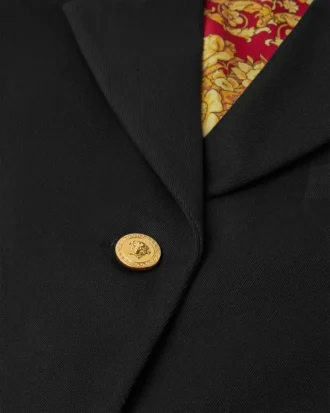 Kort boxig blazer i gabardin