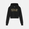 Kort hoodie med kristallogo
