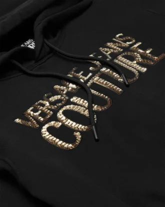 Kort hoodie med kristallogo