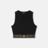 Kort topp i jacquardbomullsjersey Kort topp i jacquardbomullsjersey
