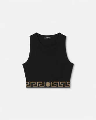 Kort topp i jacquardbomullsjersey