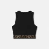 Kort topp i jacquardbomullsjersey Kort topp i jacquardbomullsjersey