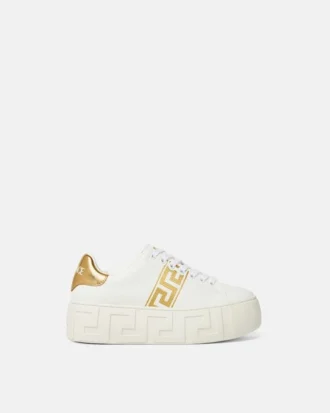 La Greca broderade sneakers med plattform