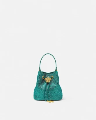 La Medusa-dekorerad minibucketväska i satin