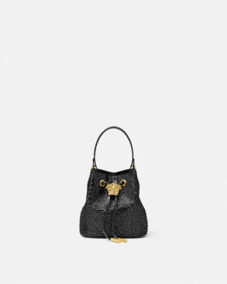 La Medusa-dekorerad minibucketväska i satin