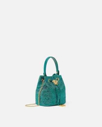 La Medusa-dekorerad minibucketväska i satin