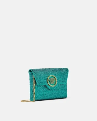 La Medusa-prydd satin-clutch