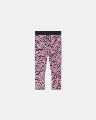 Leggings i bomullsjersey med tryck för barn