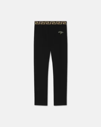 Leggings i stretchig bomullsjersey med tryck för barn