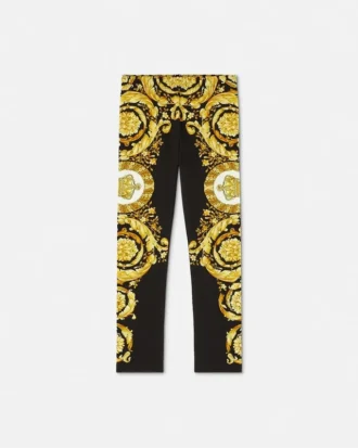 Leggings i stretchig bomullsjersey med tryck för barn