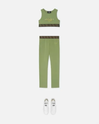 Leggings i stretchig bomullsjersey med tryck för barn Leggings i stretchig bomullsjersey med tryck för barn