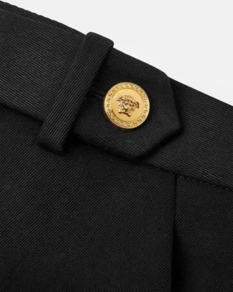 Lågmidjade baggybyxor i gabardin