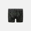 Långa badbyxor i tryckt jacquardbomullsjersey Långa badbyxor i tryckt jacquardbomullsjersey