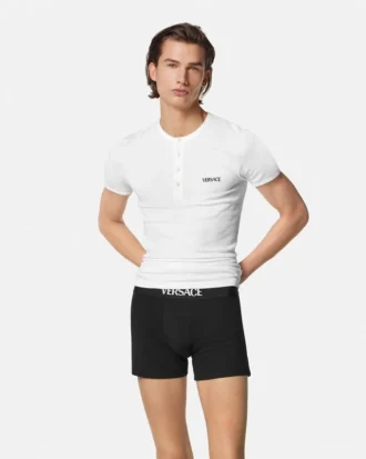 Långa boxershorts i bomullsjersey