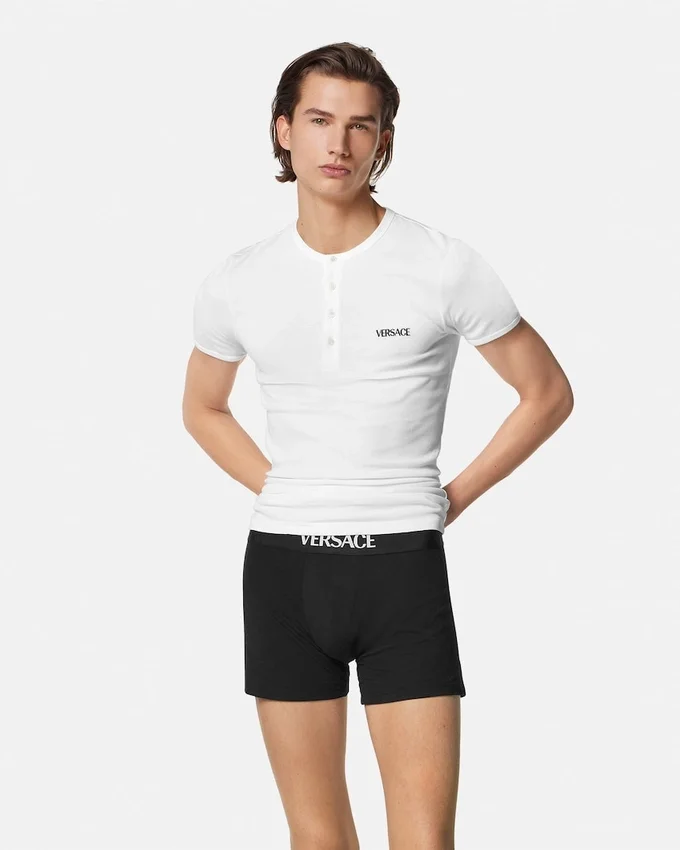 Långa boxershorts i bomullsjersey Långa boxershorts i bomullsjersey