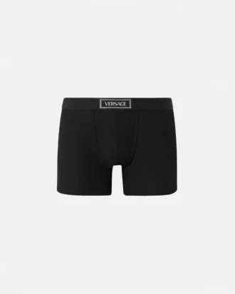 Långa boxershorts i ribbad bomull