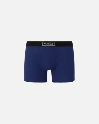 Långa boxershorts i ribbad bomull