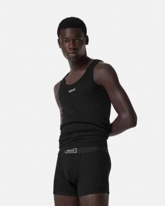 Långa boxershorts i ribbad bomull