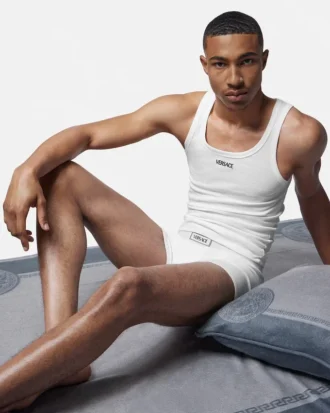 Långa boxershorts i ribbad bomull