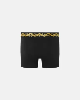 Långa boxershorts i tryckt bomullsjersey