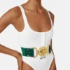 Medusa 95 Croc-Effect Belt 6 cm Medusa 95 Croc-Effect Belt 6 cm
