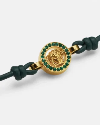Medusa 95 kristallarmband i läder