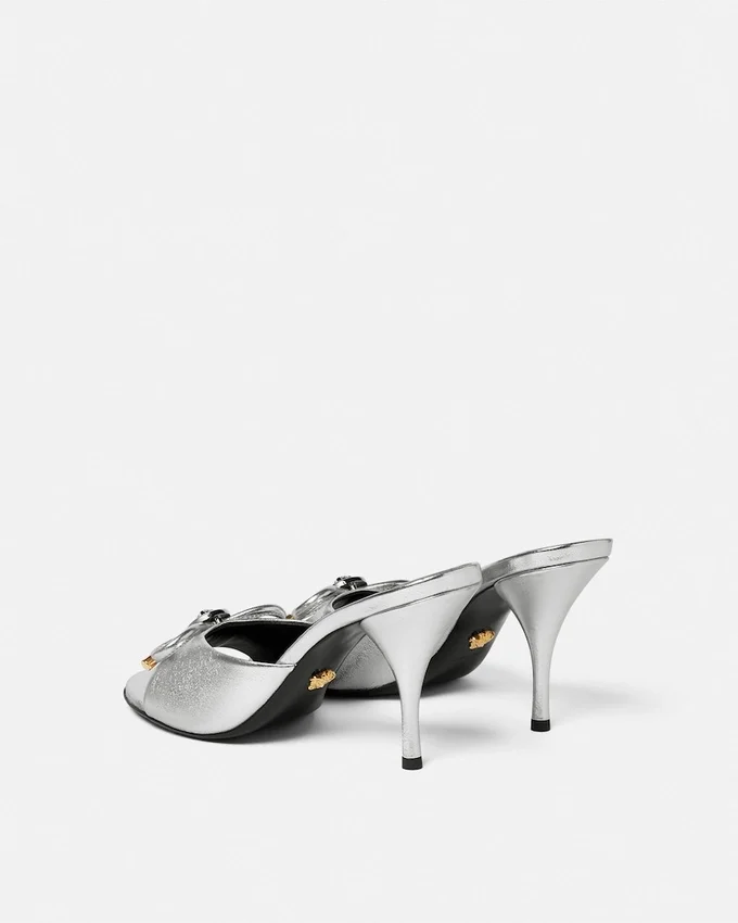 Opera Bow Metallic Mules 85 mm Opera Bow Metallic Mules 85 mm