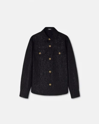 Overskjorta i leopardmönstrad jacquard