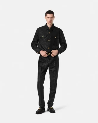 Overskjorta i leopardmönstrad jacquard