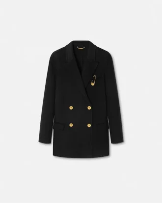 Peacoat i kashmirblandning med dubbla knappar