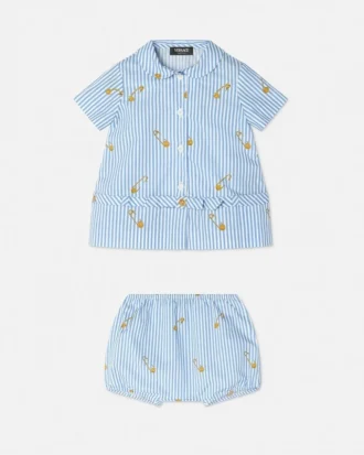 Pinstripe Pin Baby Dress Set Pinstripe Pin Baby Dress Set