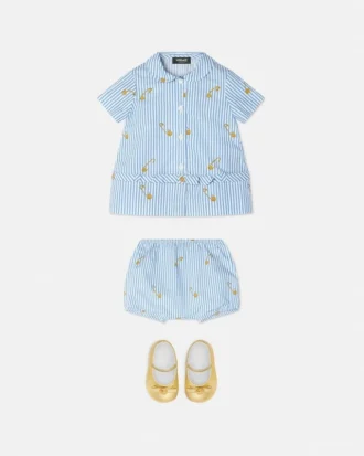 Pinstripe Pin Baby Dress Set Pinstripe Pin Baby Dress Set