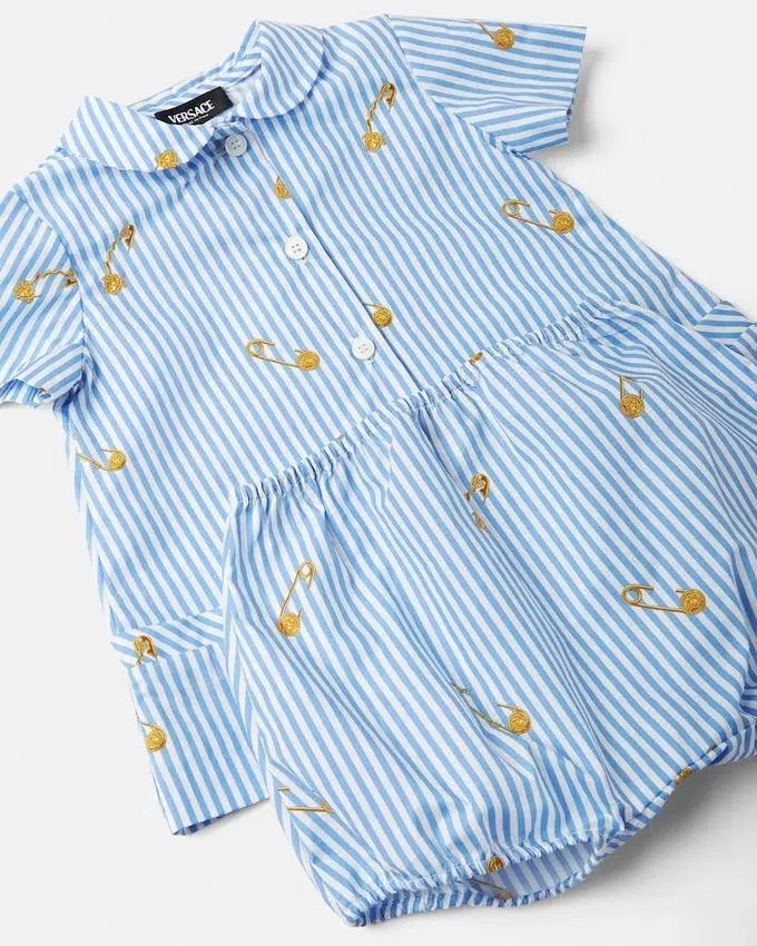 Pinstripe Pin Baby Dress Set Pinstripe Pin Baby Dress Set