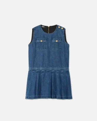 Plisserad denimklänning för barn Plisserad denimklänning för barn