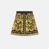Plisserad minikjol i tryckt silkes-twill Plisserad minikjol i tryckt silkes-twill