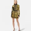 Plisserad minikjol i tryckt silkes-twill Plisserad minikjol i tryckt silkes-twill