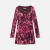 Porcelain Barocco Velvet Mini Dress