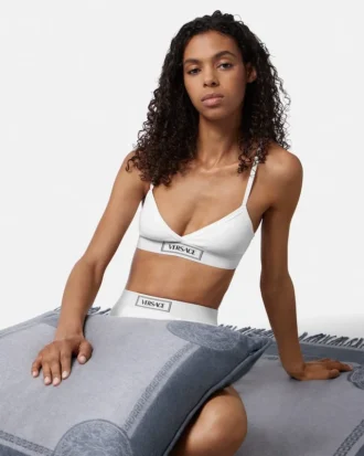 Ribbad bralette i bomull