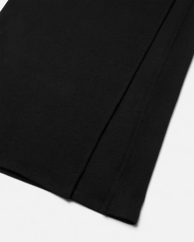 Ribbad stickad draperad klänning med säkerhetsnål Ribbad stickad draperad klänning med säkerhetsnål