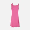 Safety Pin Draped Flared Mini Dress
