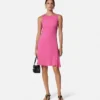 Safety Pin Draped Flared Mini Dress