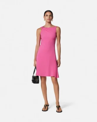 Safety Pin Draped Flared Mini Dress Safety Pin Draped Flared Mini Dress