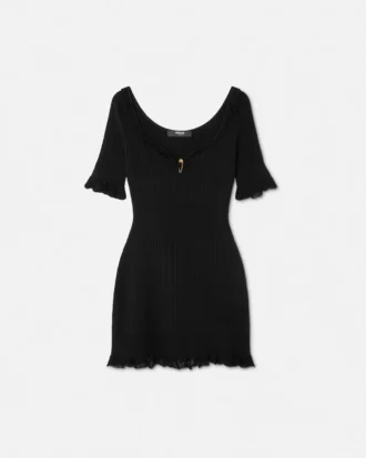 Safety Pin Knit Flared Mini Dress