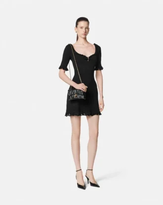 Safety Pin Knit Flared Mini Dress