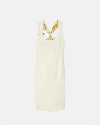 Safety Pin Twisted Shift Midi Dress