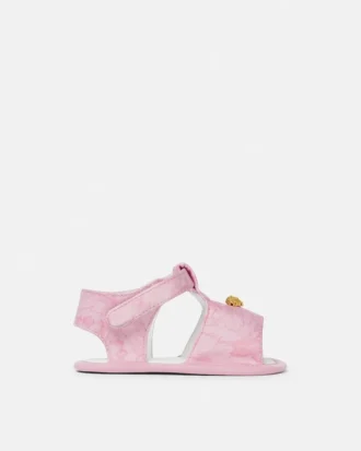 Sandaler i satin med tryck för bebisar