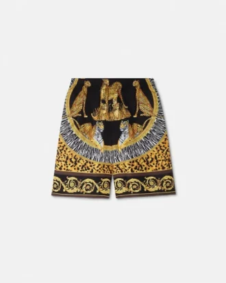 Silkeshorts med Wild Cats-tryck